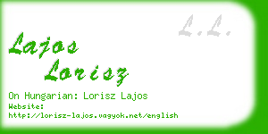 lajos lorisz business card